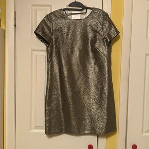 Madewell Gold Metallic Mini Dress Sz 10- Perfect for Holiday Parties!